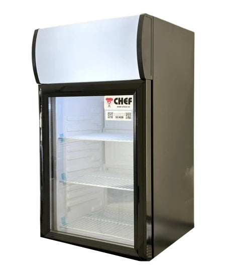 CHEF Countertop Glass Door Mini Display Beverage Cooler 21L Capacity, SC21B