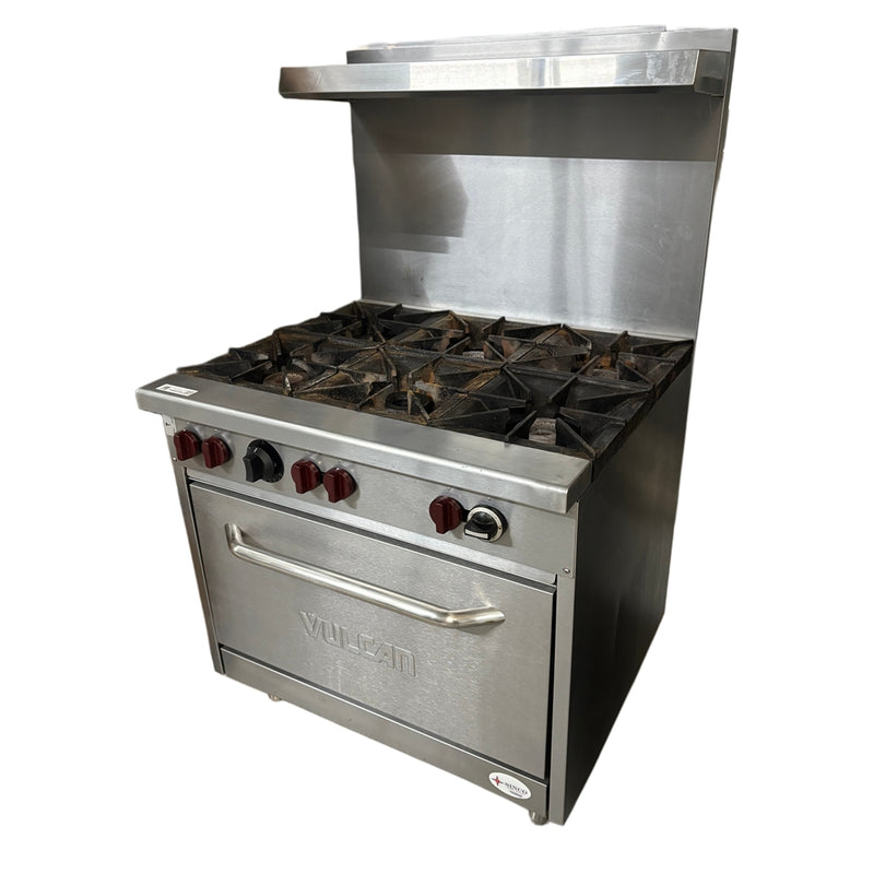 Vulcan 6 Burner Range with Oven Gas Used FOR02168