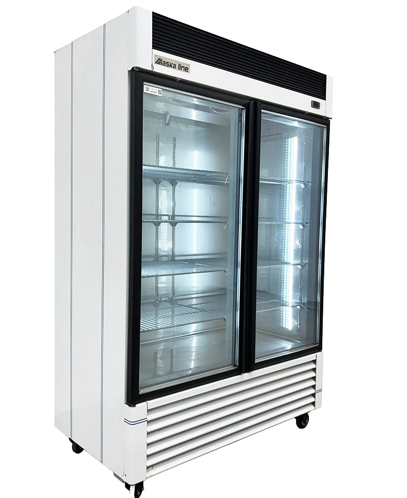 55" Alaska-Line Reach in 2 Glass Door Freezer 50 Cu.Ft HIT-408