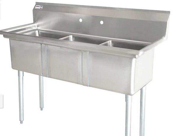 Three Compartment 18''x18'' Sink S-72-3C