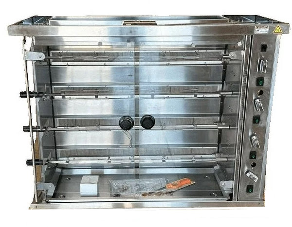 CHEF Natural Gas Rotisserie, 4 Spits, 16 Chicken Capacity KJ-4