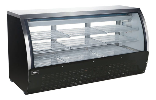 Omcan 82" Refrigerated Floor Showcase With Black Coated Steel Exterior 50078