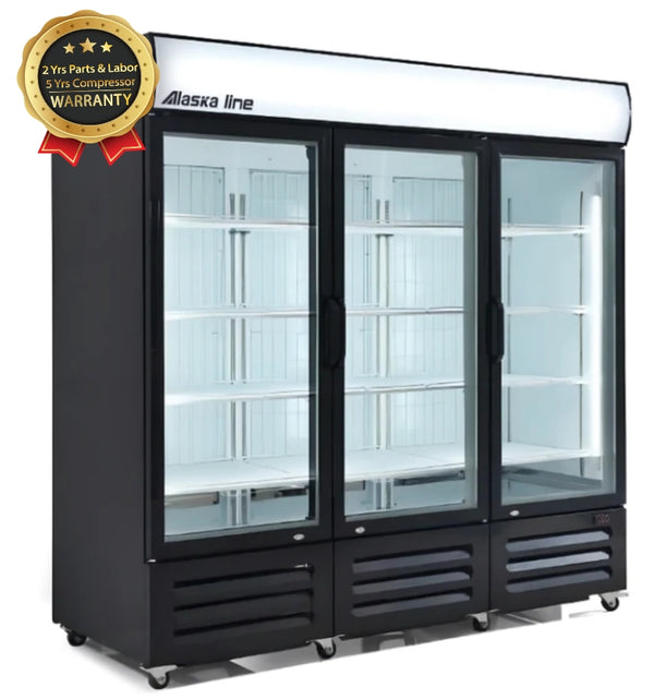 78'' Alaska-Line Three Door Glass Freezer 54 Cu.Ft. HIT-807