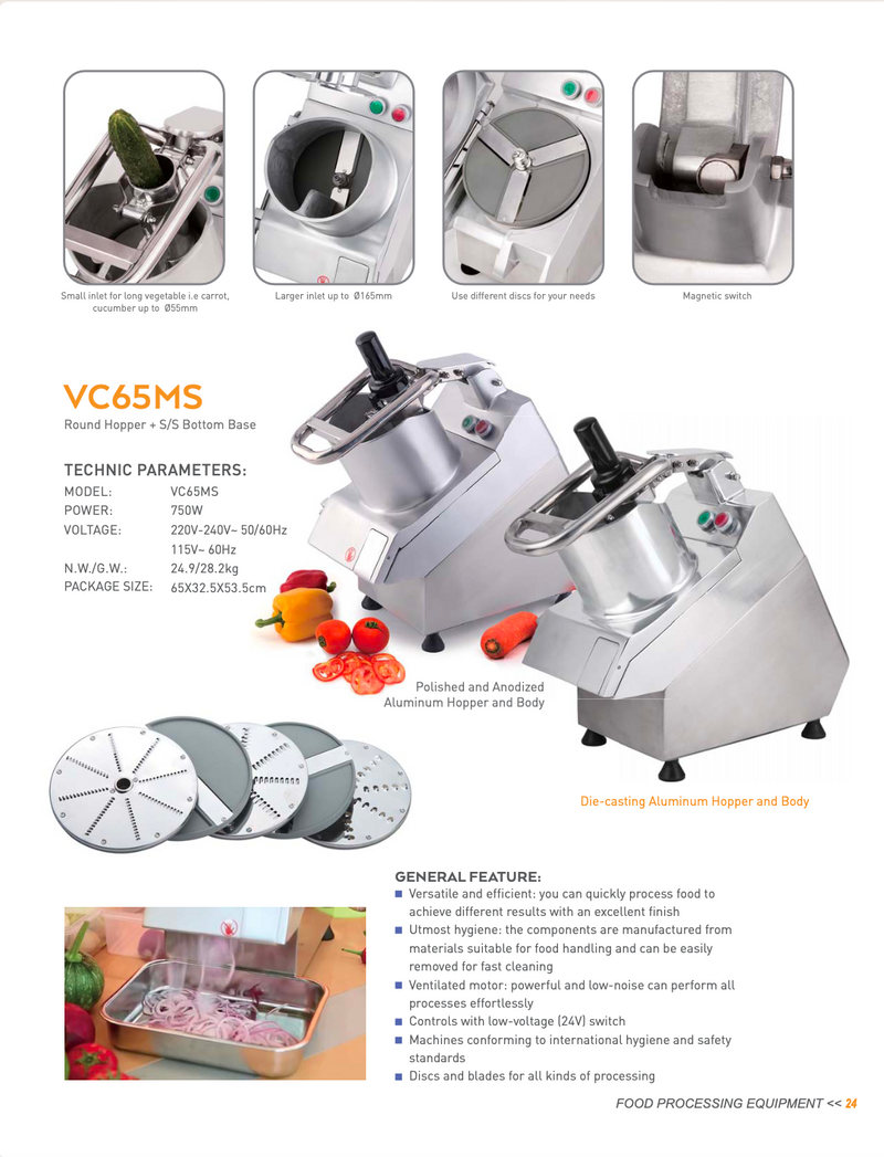 CHEF Heavy Duty Vegetable Processor Machine VC-65MS