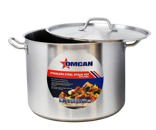 Omcan 40 QT Stainless Steel Stock Pot with Cover 80443