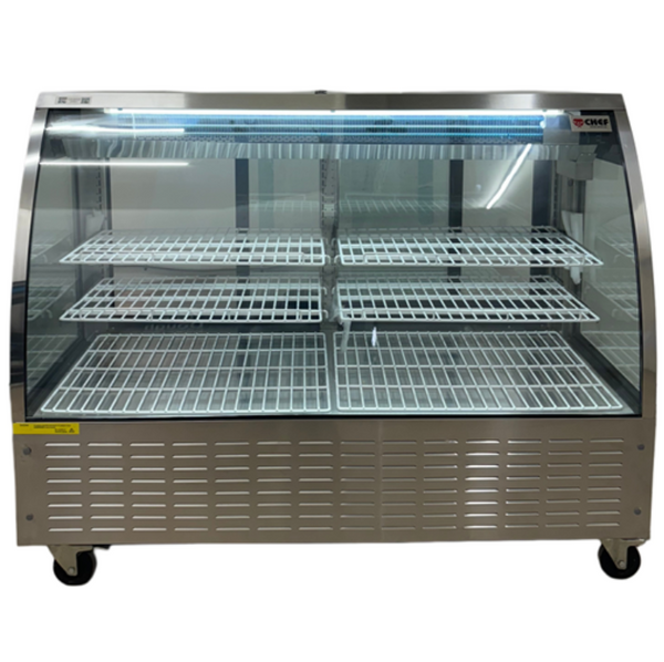 60'' CHEF Stainless Steel Curved Display Cooler 22 Cu.Ft -  STD-6032-S