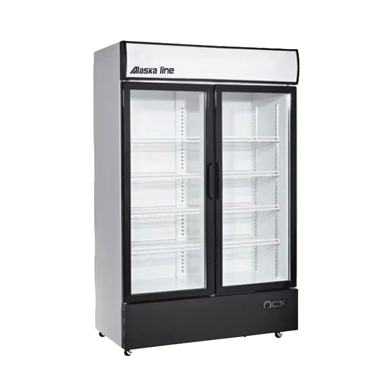 45" Alaska-Line Double Sliding 2 Glass Door Cooler 36.7 Cu.Ft., HIT-805