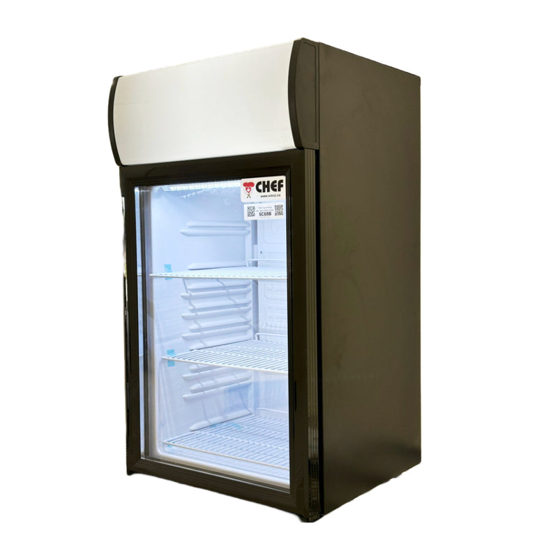 CHEF Countertop Glass Door Mini Display Beverage Cooler 68L Capacity, SC68B