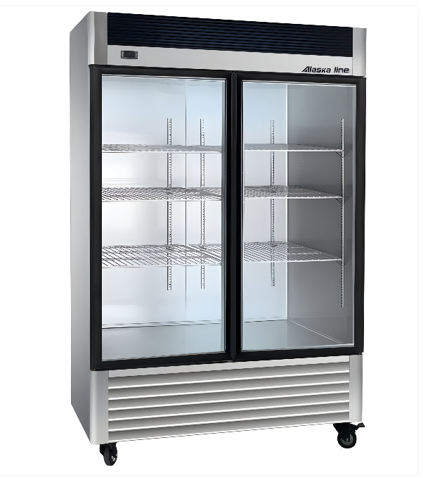 55'' Alaska-Line Reach in 2 Glass Door Cooler 50 Cu.Ft. AB-49RG