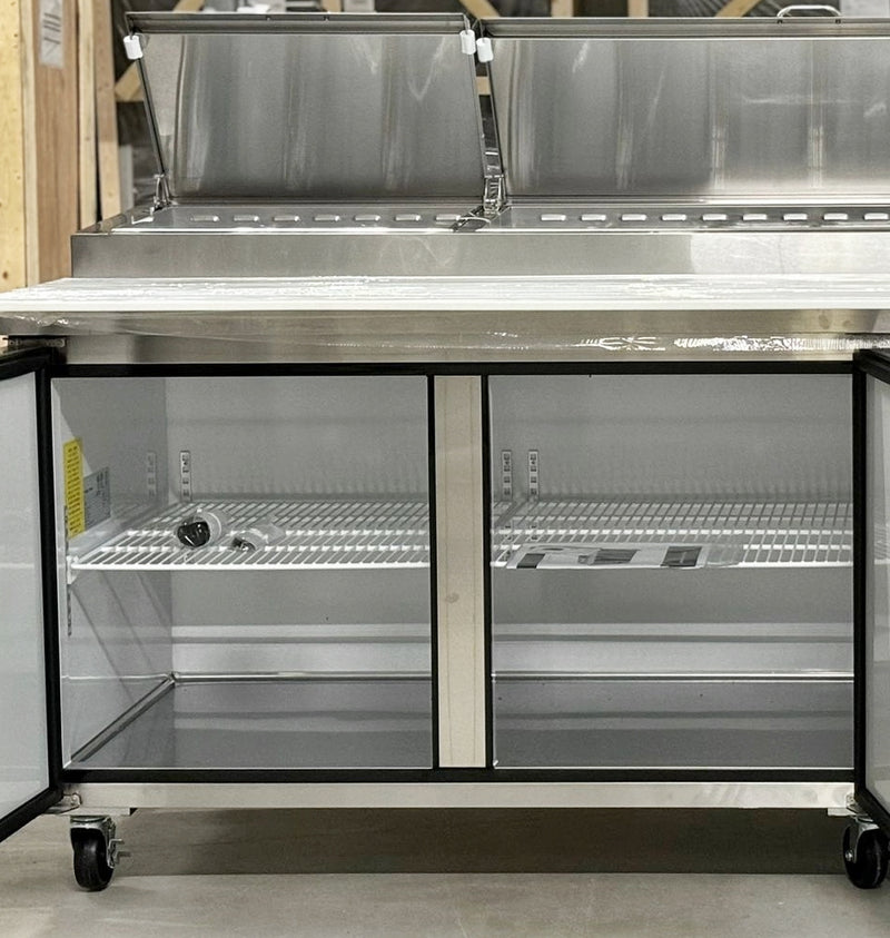 92" CHEF Three Solid Door Pizza Prep Table TPP-94