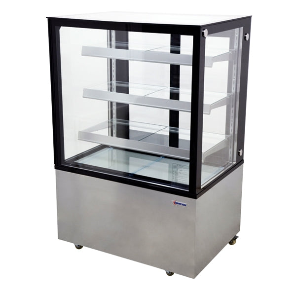 36'' Omcan Square Glass Floor Refrigerated Display Case 13.77Cu.Ft. Capacity, 44382