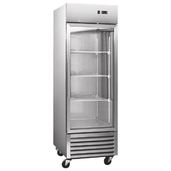 27'' CHEF Reach In Single Glass Door Cooler 21 Cu.Ft., ST-23BRG